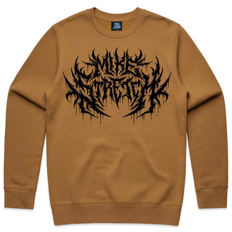 Death Heavy Metal Crewneck Sweatshirt Camel Custom printed graphic tee