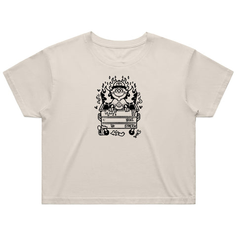 I'm Fine Crop Tee Bone