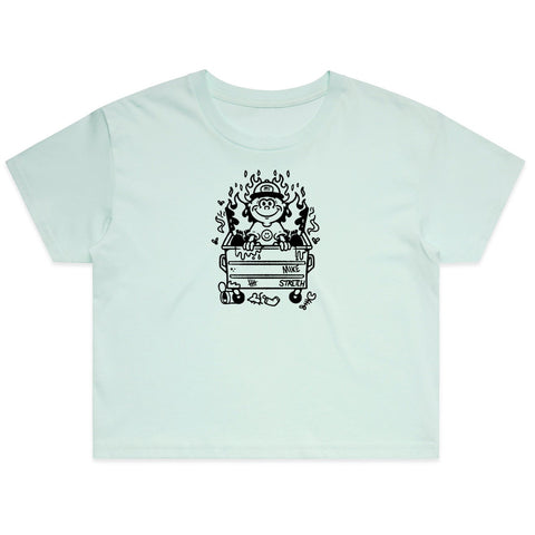 I'm Fine Crop Tee Seafoam
